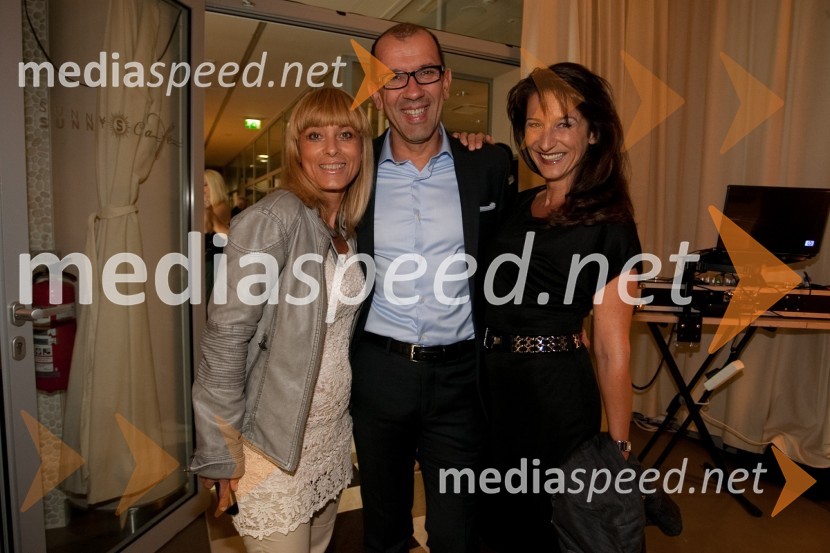 Barbra Jermann, urednica revije Lady, Dean Mikolič in soproga Betka Šuhel Mikolič, BPROtvoritev medicinsko estetskega centra Estetike Medartis in nove sezone v Sunny studiu