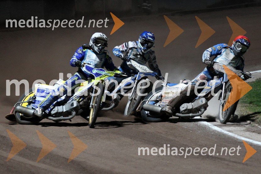 Andriy Karpov (Ukrajina), Max Dilger (Nemčija), Michal Szczepaniak  (Poljska)Speedway, evropsko finale posameznikov 2012