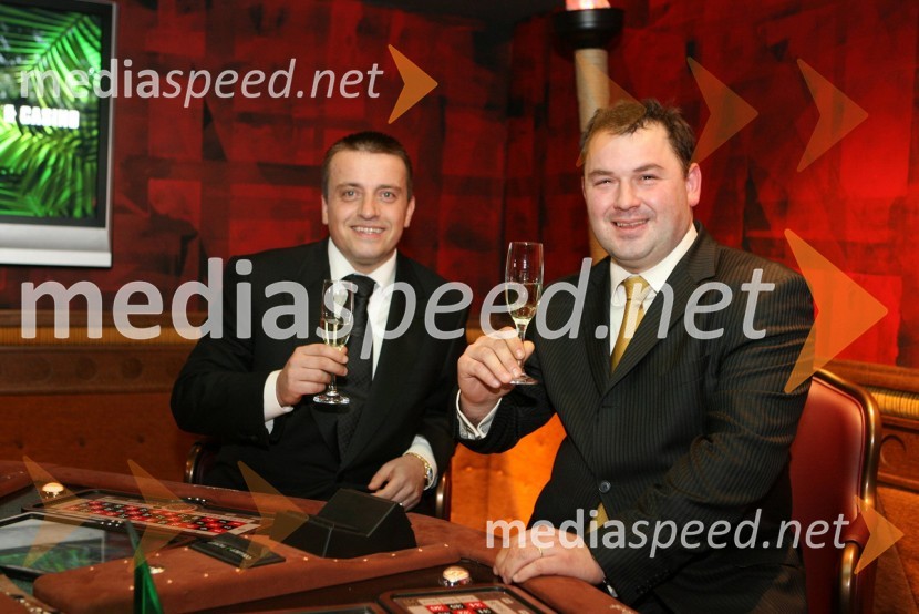 Joc Pečečnik, lastnik, idejni vodja in ustanovitelj Konga ter  Aljoša Krupenko, direktor3. obletnica Kongo, hotel & casino
