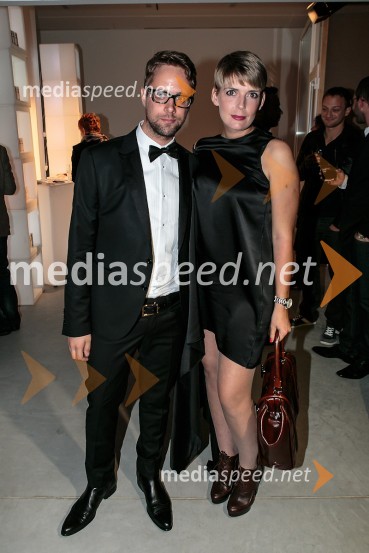 Aljoša Krošlin Grlj, direktor Modne, Maša Kljun, urednica mode in lepote pri ModnaPraznovanje 18. letnice in predstavitev prenovljene revije Modne