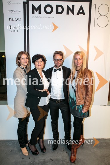 Nastja Egartner, Kozmetika Afrodita, Judita Železnik, tržno komuniciranje Kozmetike Afrodita, Aljoša Krošlin Grlj, direktor Modne, Mišela Firšt Vučenović, Kozmetika AfroditaPraznovanje 18. letnice in predstavitev prenovljene revije Modne