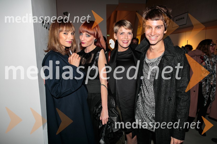 Teja Đuragić, asistentka pri reviji Modna, Nina Jagodic, odgovorna urednica revije Modna, Maša Kljun, urednica mode in lepote pri Modna, Vladimir Mićković, art direktor revije ModnaPraznovanje 18. letnice in predstavitev prenovljene revije Modne