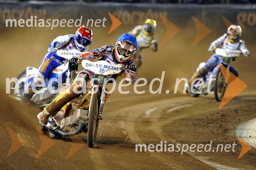 Michael Jepsen Jensen (Danska), Nicki Pedersen (Danska), Emil Sayfutdinov (Rusija) in Jason Crump (Avstralija)Speedway, SGP 2012, VN SKANDINAVIJE