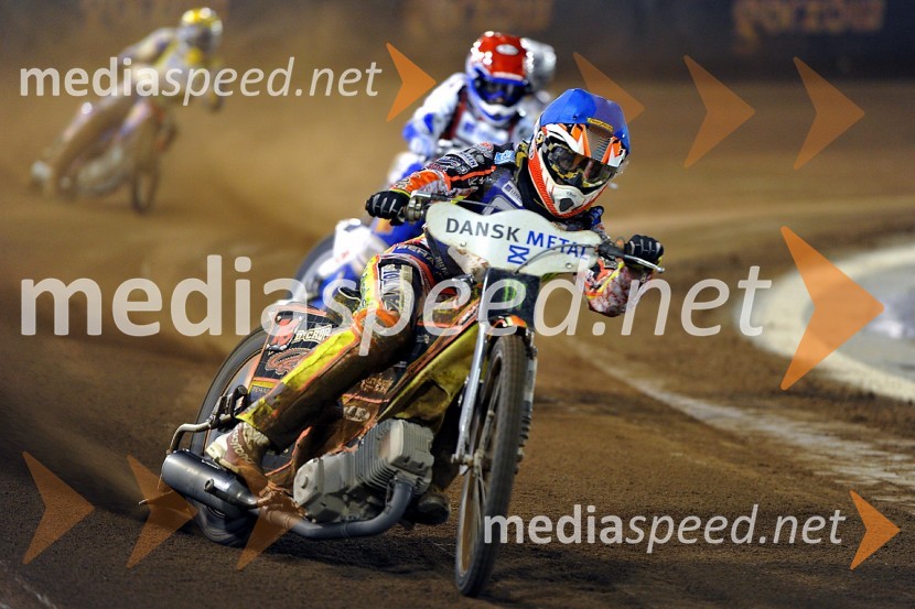 Michael Jepsen Jensen (Danska), Nicki Pedersen (Danska), Emil Sayfutdinov (Rusija) in Jason Crump (Avstralija)Speedway, SGP 2012, VN SKANDINAVIJE