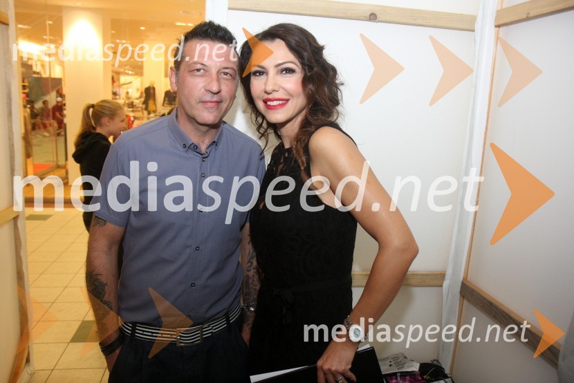 Aleš Uranjek, glasbeni manager in bobnar in Ivana Šundov, voditeljicaEuropark, modna revija jesen - zima 2012