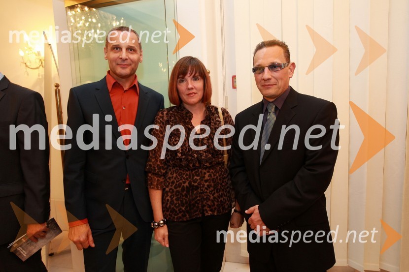 Danilo Rošker, direktor SNG Maribor, Sabina Kavčič in mož Peter Kavčič, Comtec d.o.o.Rigoletto, premiera opere v SNG Maribor