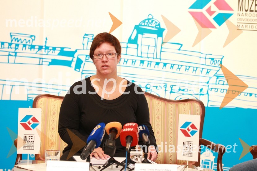 Dr. Aleksandra Berberih  Slana, direktorica Muzeja narodne osvoboditve MariborNovinarska konferenca pred odprtjem razstave Danes sem bil obsojen na smrt, Muzej narodne osvoboditve Maribor