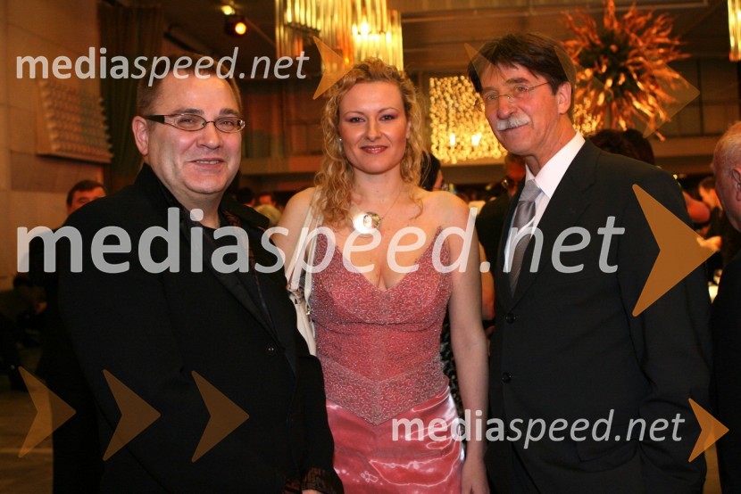 Miloš Čirič, lobist, Nina Tomažin, Propiar in Jožko Čuk, direktor Gospodarske zbornice SlovenijeMenedžerski koncert