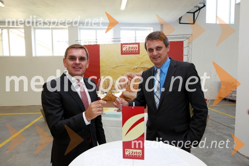 Janez Bojc, predsednik uprave Skupine Žito, Tomaž Kancler, podžupan MOMOtvoritev prenovljenega mlina Skupine Žito