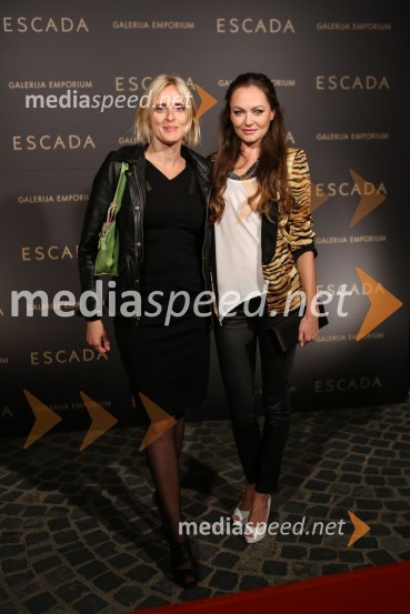 Irena Pavčič, direktorica PR oddelka Publicis, Iryna Osypenko Nemec, manekenkaModna revija Escada v Galeriji Emporium