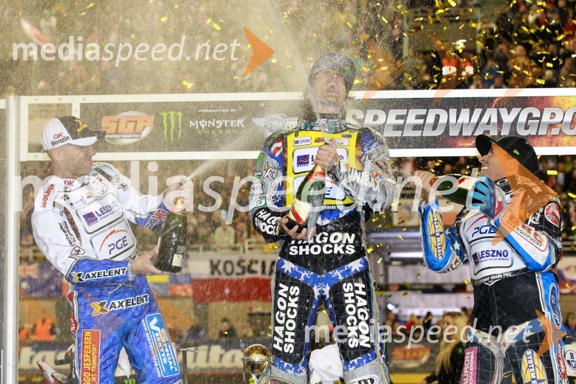 Nicki Pedersen, Chris Holder, Greg HancockSpeedway, Chris Holder svetovni prvak 2012, SGP 2012, VN Poljske