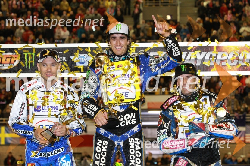 Nicki Pedersen, Chris Holder, Greg HancockSpeedway, Chris Holder svetovni prvak 2012, SGP 2012, VN Poljske