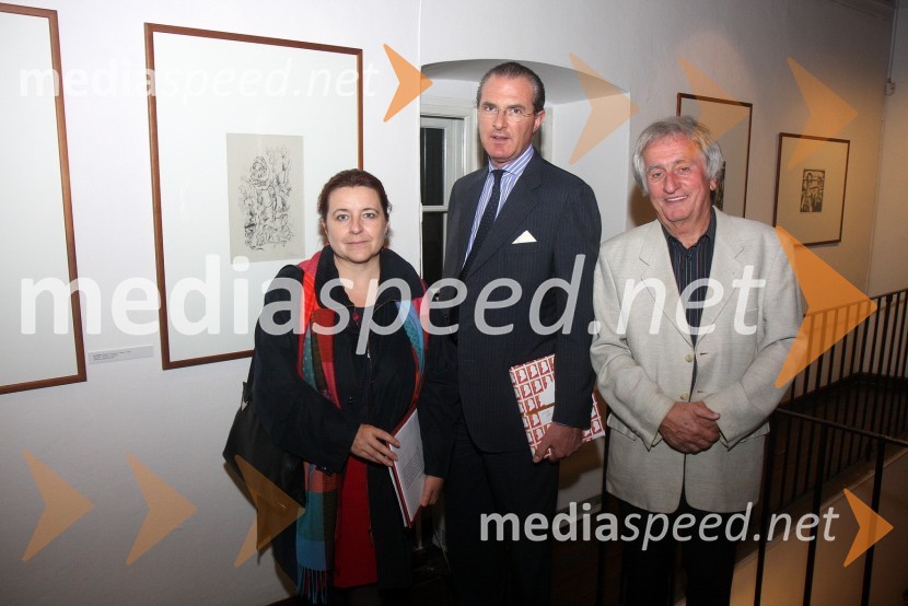Karin Hojker, Avstrijska ambasada, dr. Clemens Koja, veleposlanik Republike Avstrije v Sloveniji in Aleš Arih, direktor Pokrajinskega muzeja Ptuj OrmožMaribor 2012 – EPK, otvoritev razstave Oskarja Kokoschke