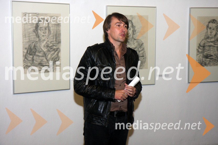 Aleš Šteger, vodja programskega sklopa Terminal 12Maribor 2012 – EPK, otvoritev razstave Oskarja Kokoschke