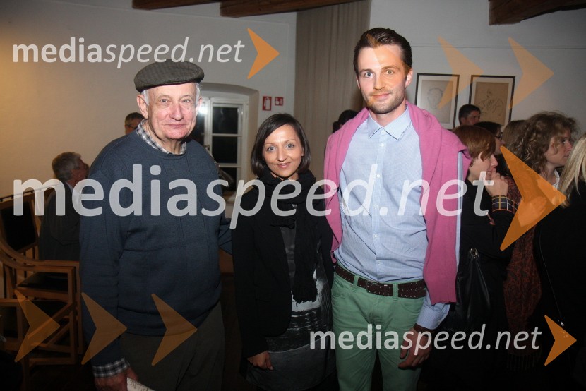 Stojan Kerber, fotograf, Jagoda Đorđevič, odnosi z javnostmi EPK in Lovro Centrih, EPKMaribor 2012 – EPK, otvoritev razstave Oskarja Kokoschke