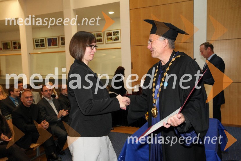 Urška Novosel, Fakulteta za energetiko Univerze v Mariboru in prof. dr. Danijel Rebolj, rektor Univerze v MariboruUniverza v Mariboru, Rektorjev dan 2012