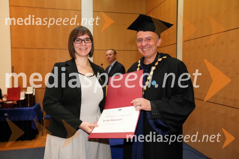 Urška Novosel, Fakulteta za energetiko Univerze v Mariboru in prof. dr. Danijel Rebolj, rektor Univerze v MariboruUniverza v Mariboru, Rektorjev dan 2012