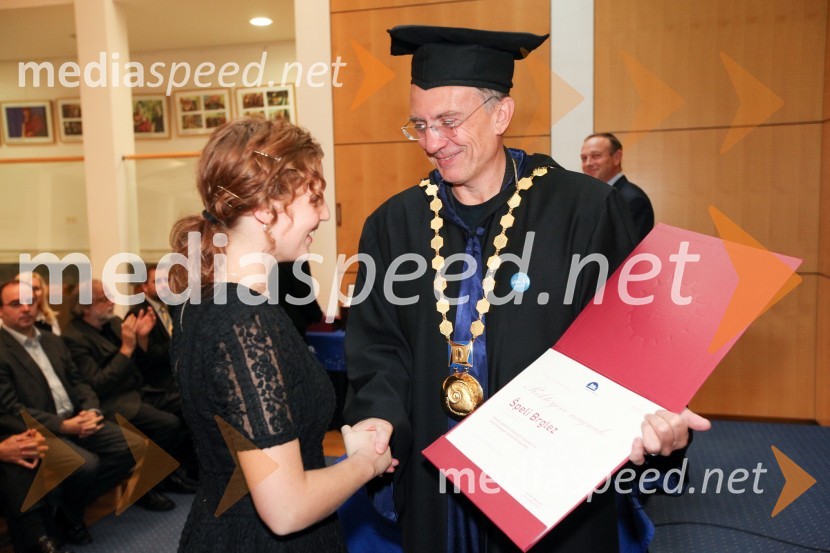 Špela Brglez, Fakulteta za strojništvo Univerze v Mariboru in prof. dr. Danijel Rebolj, rektor Univerze v MariboruUniverza v Mariboru, Rektorjev dan 2012