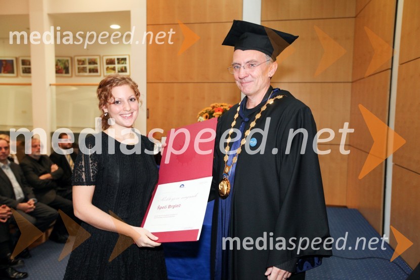 Špela Brglez, Fakulteta za strojništvo Univerze v Mariboru in prof. dr. Danijel Rebolj, rektor Univerze v MariboruUniverza v Mariboru, Rektorjev dan 2012