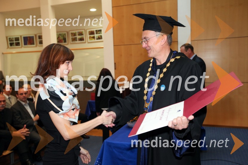 Anamarija Jeler, Fakulteta za naravoslovje in matematiko Univerze v Mariboru in prof. dr. Danijel Rebolj, rektor Univerze v MariboruUniverza v Mariboru, Rektorjev dan 2012