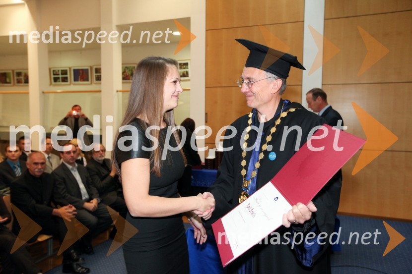 Tjaša Štefin, Fakulteta za varnostne vede Univerze v Mariboru in prof. dr. Danijel Rebolj, rektor Univerze v MariboruUniverza v Mariboru, Rektorjev dan 2012