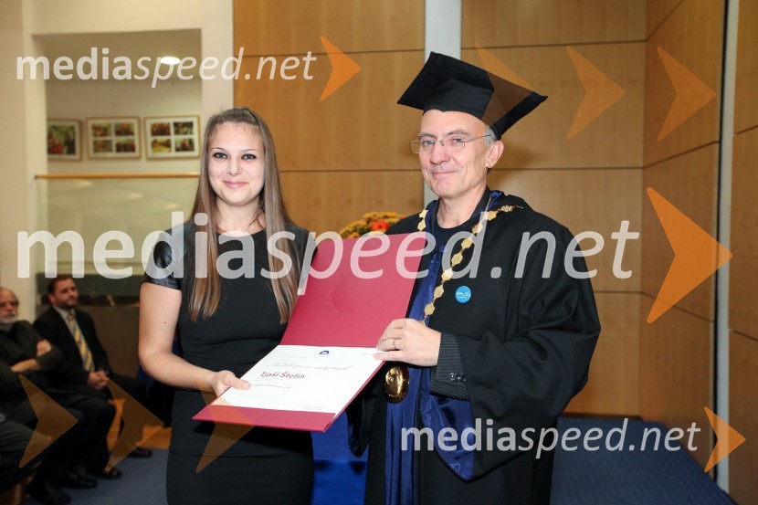 Tjaša Štefin, Fakulteta za varnostne vede Univerze v Mariboru in prof. dr. Danijel Rebolj, rektor Univerze v MariboruUniverza v Mariboru, Rektorjev dan 2012
