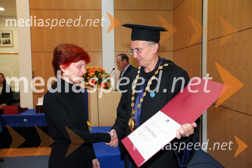 Nada Rajšp in prof. dr. Danijel Rebolj, rektor Univerze v MariboruUniverza v Mariboru, Rektorjev dan 2012