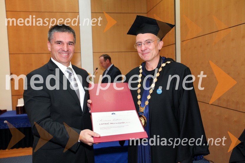 Marko Lotrič, direktor podjetja Meroslovje d.o.o. in prof. dr. Danijel Rebolj, rektor Univerze v MariboruUniverza v Mariboru, Rektorjev dan 2012