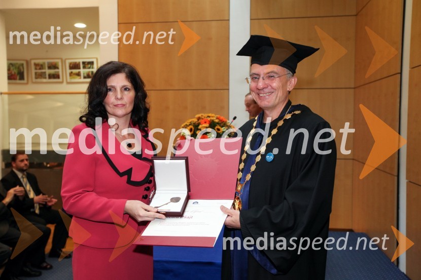 Suzana Pšajt, Fakulteta za strojništvo Univerze v Mariboru in prof. dr. Danijel Rebolj, rektor Univerze v Mariboru
Univerza v Mariboru, Rektorjev dan 2012