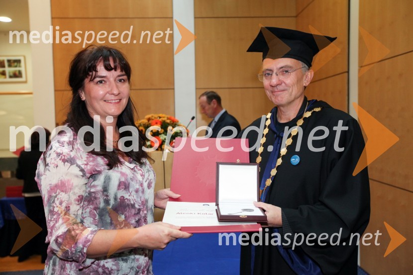 Alenka Kolar, Filozofska fakulteta Univerze v Mariboru in prof. dr. Danijel Rebolj, rektor Univerze v Mariboru
Univerza v Mariboru, Rektorjev dan 2012