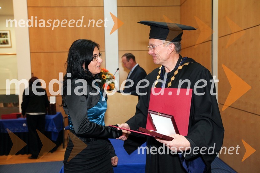 Nataša Sokač, Fakulteta za energetiko Univerze v Mariboru in prof. dr. Danijel Rebolj, rektor Univerze v Mariboru
Univerza v Mariboru, Rektorjev dan 2012