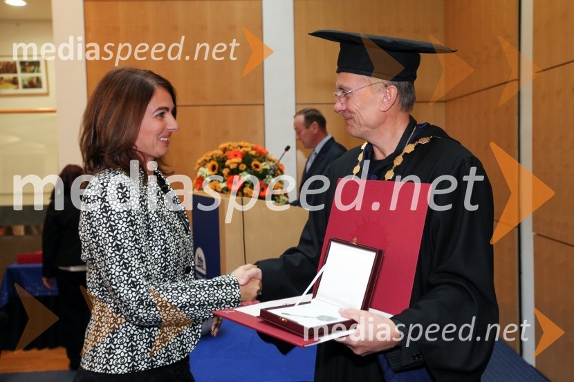 Sabina Premrov, Fakulteta za kemijo in kemijsko tehnologijo 
Univerze v Mariboru in prof. dr. Danijel Rebolj, rektor Univerze v Mariboru
Univerza v Mariboru, Rektorjev dan 2012