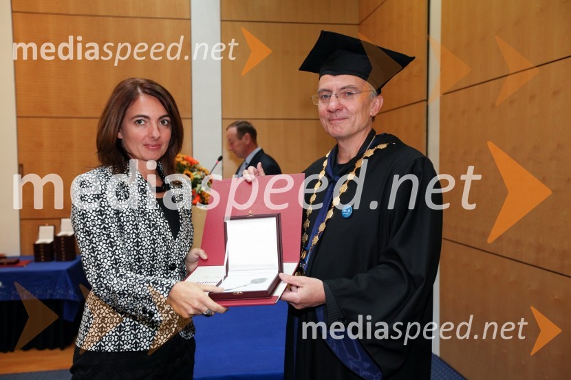 Sabina Premrov, Fakulteta za kemijo in kemijsko tehnologijo 
Univerze v Mariboru in prof. dr. Danijel Rebolj, rektor Univerze v Mariboru
Univerza v Mariboru, Rektorjev dan 2012