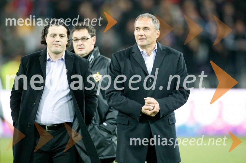 Zlatko Zahovič, športni direktor NK Maribor in Darko Milanič, trener NK MariborNogometna tekma NK Maribor - Tottenham