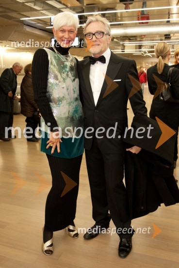 Barbara Drnač, novinarka in Franci Planinšek, lepotni kirurgJolanta, opera z Anno Netrebko