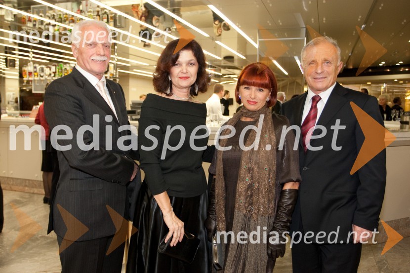 Andrej Guček, zdravnik, soproga Nena Kopčavar Guček, zdravnica, Maruša Glavan, direktorica podjetja Manet in soprog ToneJolanta, opera z Anno Netrebko