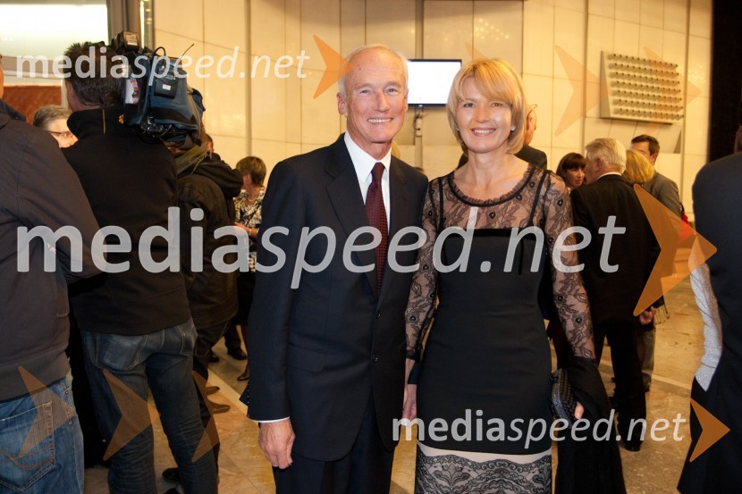 Janez Pergar in soproga Nevenka Črešnar Pergar, lastnica in direktorica podjetja NP ConsultingJolanta, opera z Anno Netrebko