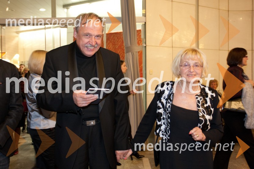 Tomaž Habe, skladatelj, pedagog in dirigent s soprogoJolanta, opera z Anno Netrebko