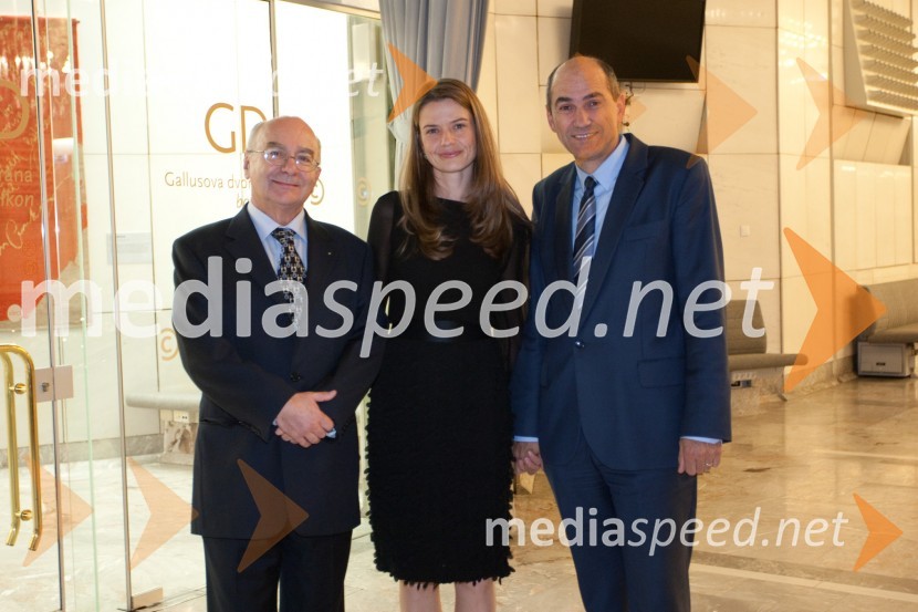 Mitja Rotovnik, direktor Cankarjevega doma, Urška Bačovnik Janša in soprog Janez Janša, politikJolanta, opera z Anno Netrebko