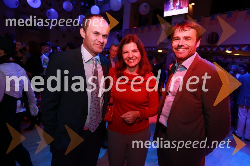 ..., Sonja Šmuc, izvršna direktorica Združenja Manager in Rok Vodnik, član uprave Petrol d.d.AmCham, spremljanje volitev za predsednika ZDA