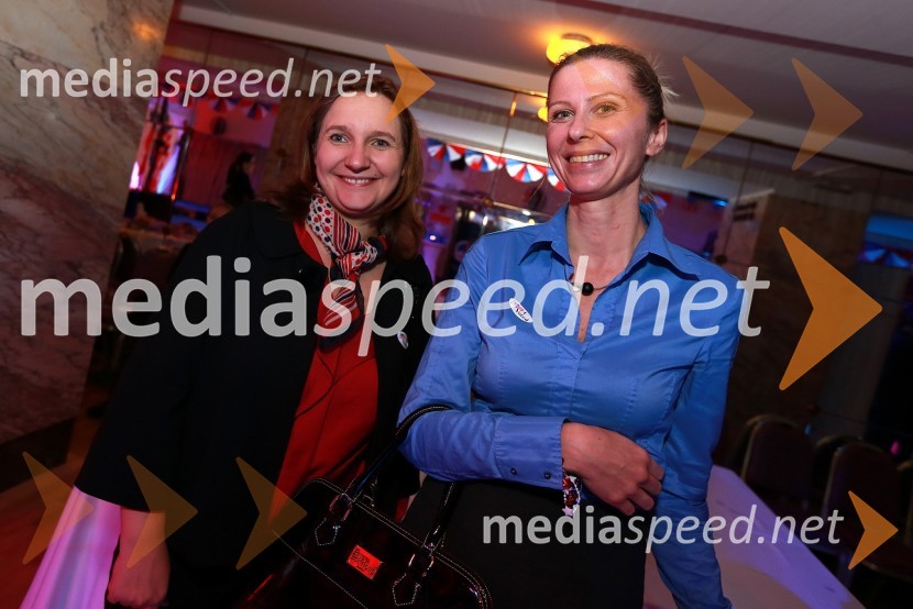 Simona Drenik in Mateja Štrumelj PiškurAmCham, spremljanje volitev za predsednika ZDA