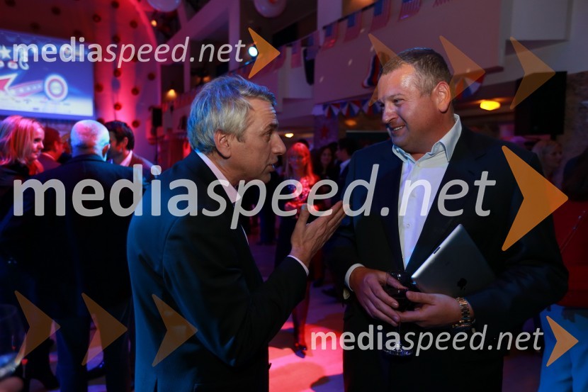 Vladimir Vodušek in Tomaž F. Lovše, direktor Diners ClubAmCham, spremljanje volitev za predsednika ZDA