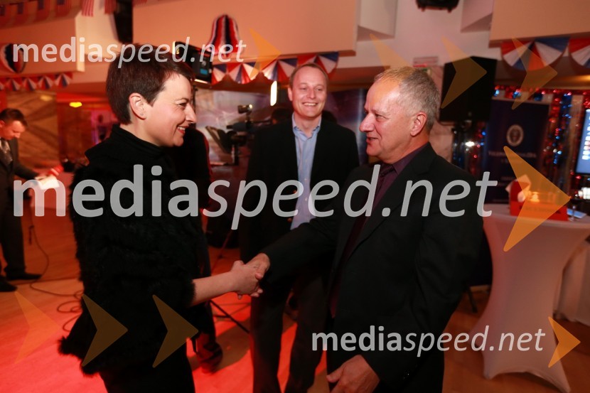 Tatjana Potokar in Joseph Adamo Mussomeli, veleposlanik Združenih držav Amerike v SlovenijiAmCham, spremljanje volitev za predsednika ZDA