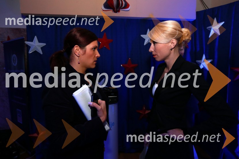 Maja Mastnak in Maja Cestnik, novinarkiAmCham, spremljanje volitev za predsednika ZDA