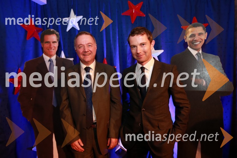 Julijan Fortunat, generalni direktor Direktorata za energijo in Tomaž Orešič, EFT GroupAmCham, spremljanje volitev za predsednika ZDA