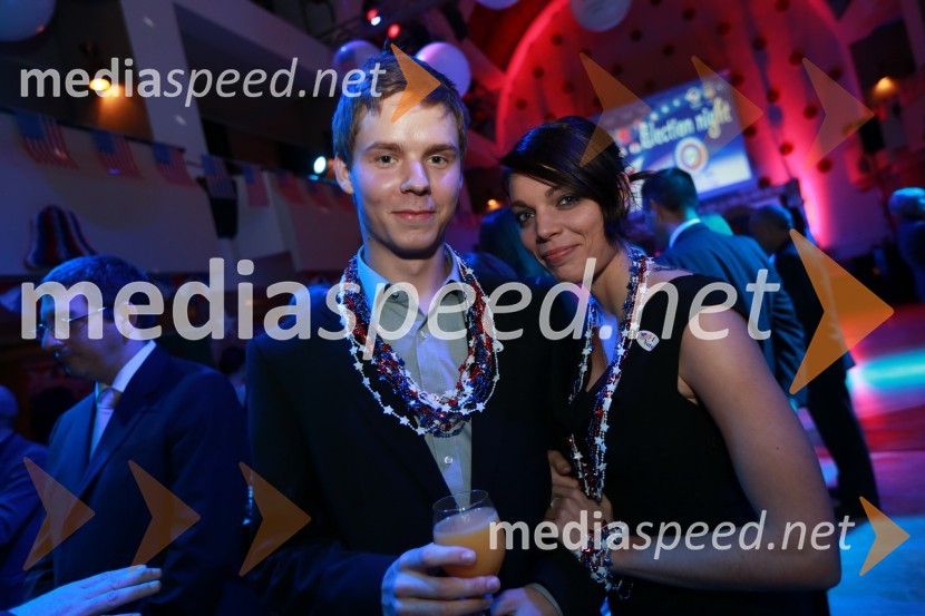 Aleš Celar in Petra MegličAmCham, spremljanje volitev za predsednika ZDA