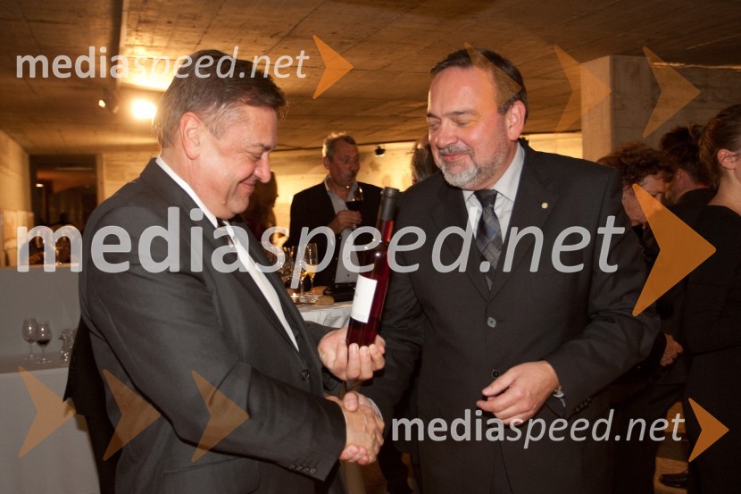 Zoran Jankovič, župan Mestne občine Ljubljana, Janez ČebuljTradicionalno mestno martinovanje na Ljubljanskem gradu