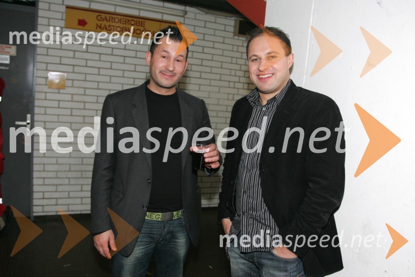 Drago Milankovič, glasbeni menedžer in Boštjan Konečnik, harmonikarRTV NET praznuje