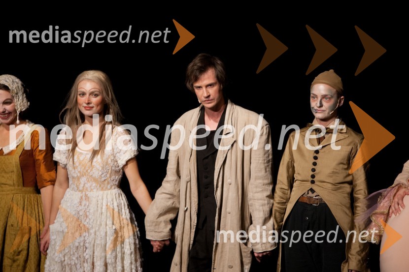 Arna Hadžialjević, igralka, Peter Harl, igralec in Vesna Vončina, igralkaRokovnjači, premiera v SNG Nova Gorica