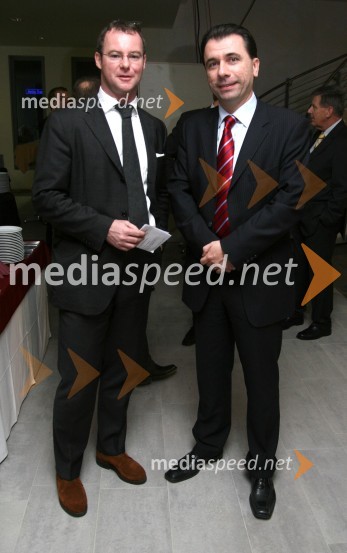 Christoph Neuschler, pomočnik Porsche Inter Auto Europa, Marko Vučina, vodja Škoda ZagrebPorsche Maribor, otvoritev salona vozil Audi